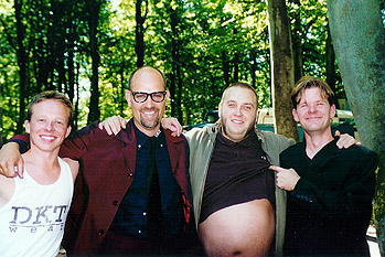 Den Kummerlige Trio sammen med Master Fatman på Skanderborgfestivalen 2000